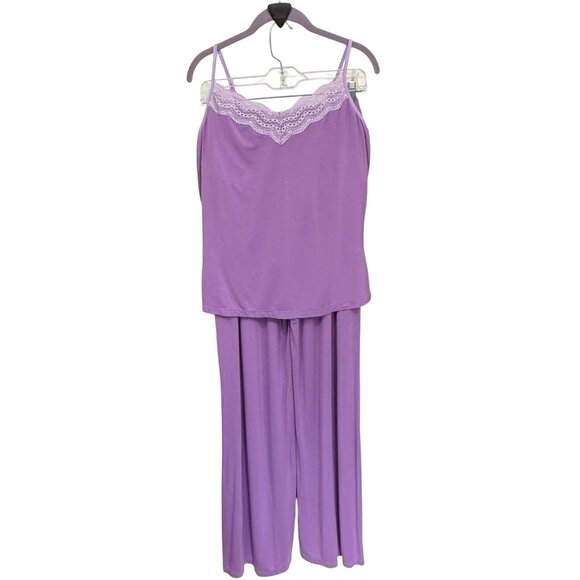 Cosabella Lavender Lace Trim Pajama Set 2pc Womens XL Modal Relaxed Fit Style - Picture 1 of 11